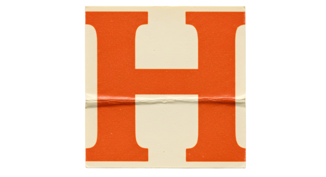 Letter H Cutouts: Photoreal Torn Magazine & Newspaper Clippings | High Definition | PNG image with transparent background
