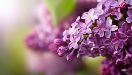 common lilac syringa vulgaris flowers closeup selective focus