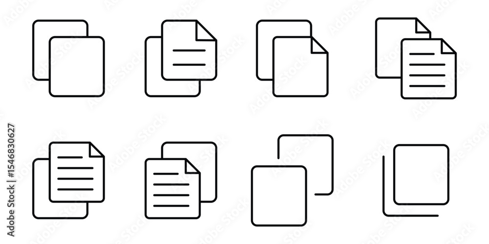 Poster copy icon sign in line style. copy duplicate layer icon set, copy paste icon for websites, apps ,ui 