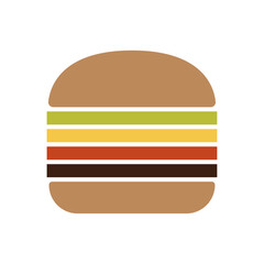 Hamburger. White background.