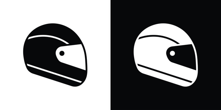 Motorcycle helmet icon of a flat style vector
