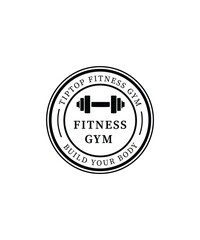 Retro Style Fitness Gym Logo , Emblem Vintage Fitness Logo Design