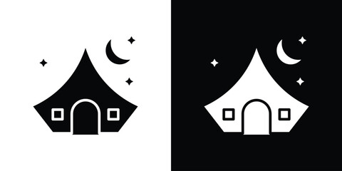 Night camping icon of a flat style vector © Vince
