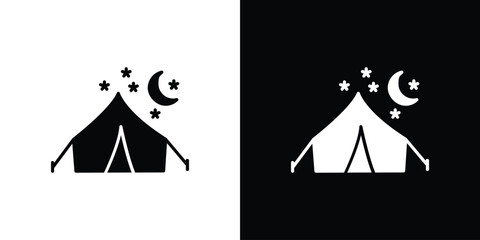 Night camping icon of a flat style vector © Vince
