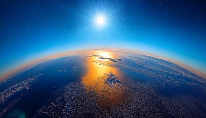 Fototapeta premium a planet with a sun in the sky