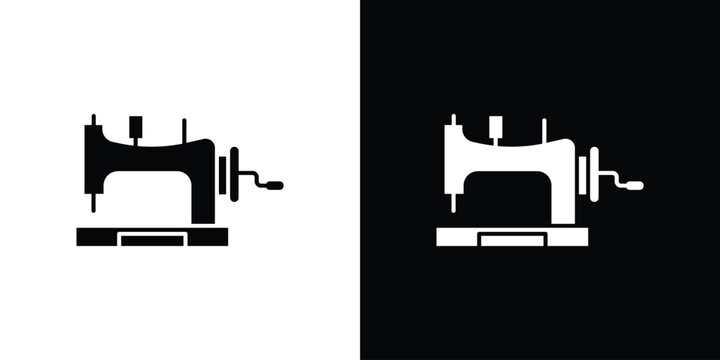 Old sewing machine icon of a flat style vector