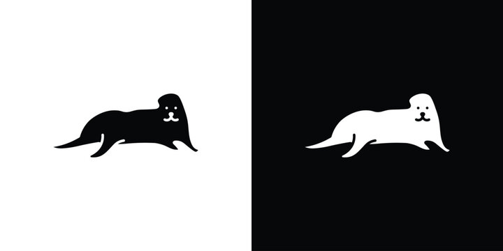 Otter icon of a flat style vector