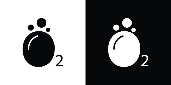 Oxygen O2 icon of a flat style vector