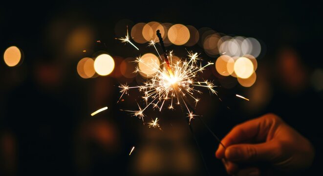 Sparklers Brightening the Night, Celebrating Life's Moments