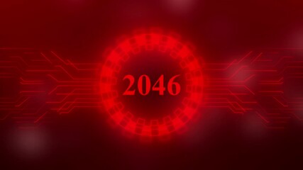 Concept of counting years. 2046 year symbol digital concept.