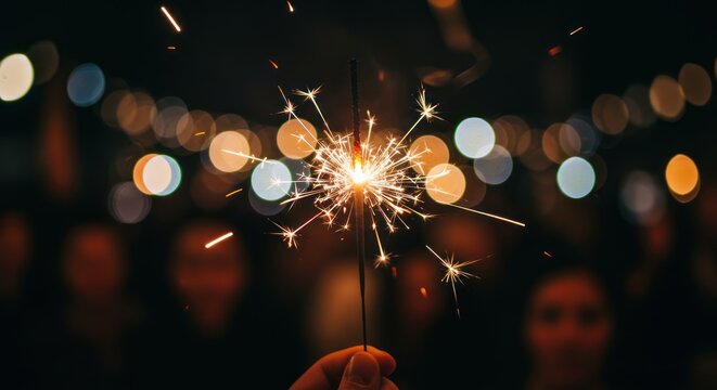 Sparklers and Celebration Brightening the Night with Festive Lights