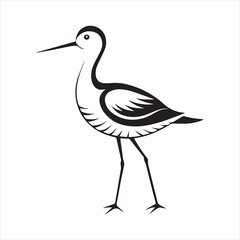 Fototapeta premium avocet birds silhouette vector
