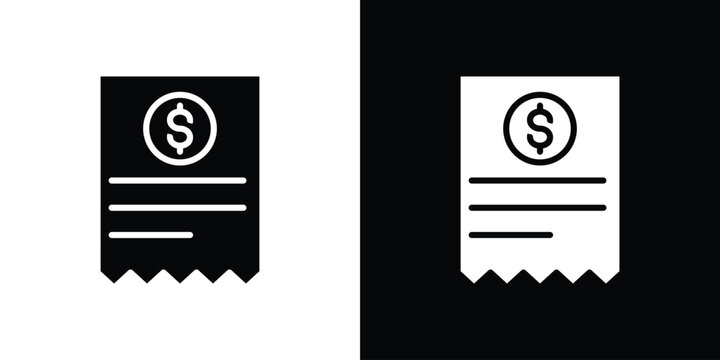 Payment receipt icon of a flat style vector