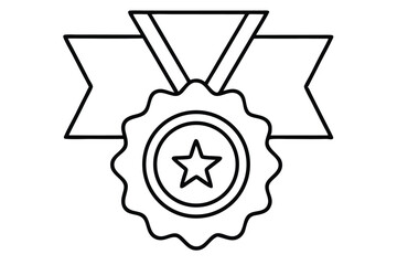Medal Of Honor thin line and glyph solid icon. Editable stroke and perfect pixel isolated on transparent background
