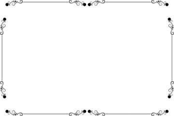 Simple Rectangle Photo and Picture Frame, or Border with Transparent Background
