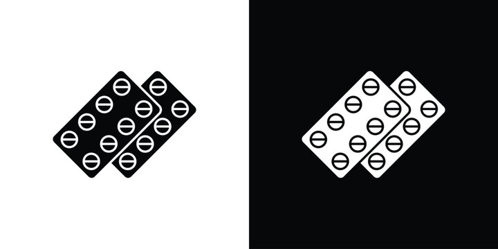 Pill blister pack icon of a flat style vector