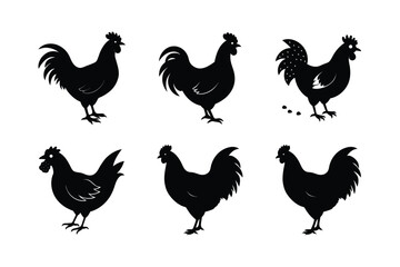 Chicken silhouette bundle design