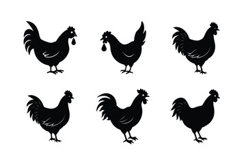 Chicken silhouette bundle design