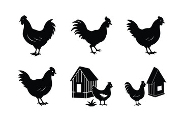 Chicken silhouette bundle design