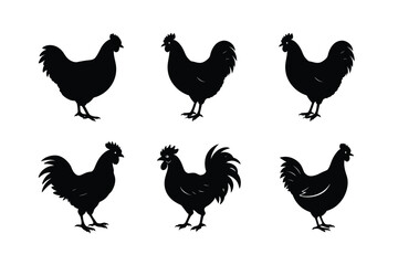 Chicken silhouette bundle design
