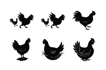 Chicken silhouette bundle design