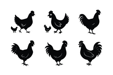 Chicken silhouette bundle design