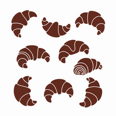 Croissant pastries collection sweet breakfast baked food © Sabiqul