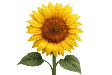 Beautiful sunflower with transparent background, showcasing its vibrant yellow petals and dark center, perfect for nature-themed projects
