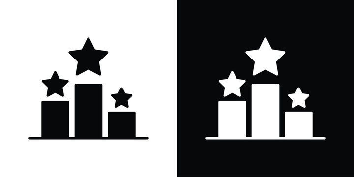 Podium star icon of a flat style vector