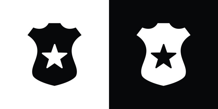 Police badge icon of a flat style vector