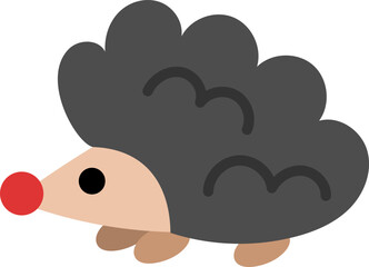 Vector hedgehog icon. Forest animal clipart. Cute woodland character. Cartoon forest illustration isolated on white background