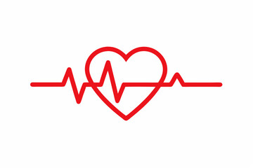 Heartbeat cardiogram: a medical symbol of love, health, and life's pulse