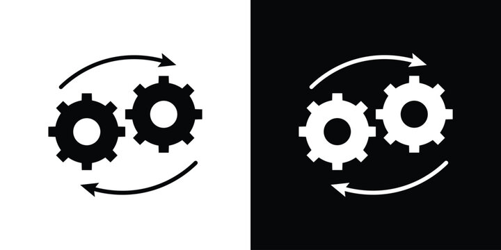 Processing icon of a flat style vector
