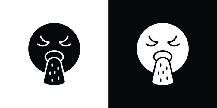 Puking emoji icon of a flat style vector