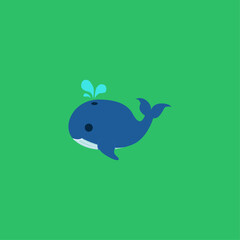 Whale icon logo flat vector design