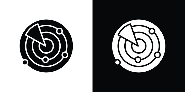 Radar icon of a flat style vector