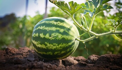 watermelon on vine