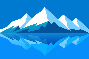 Fototapeta premium Snowy mountain landscape vector illustration