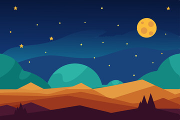 night landscape with stars