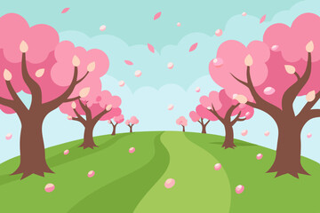 spring tree with pink flowers
