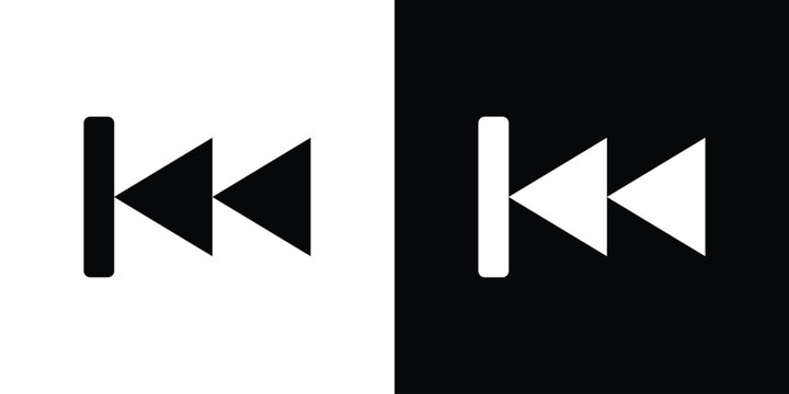 Rewind button icon of a flat style vector