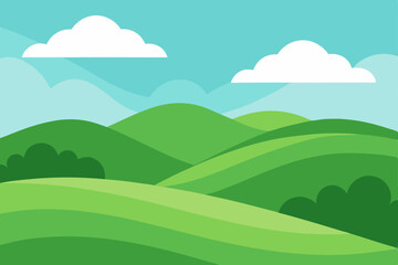 landscape with mountains and clouds