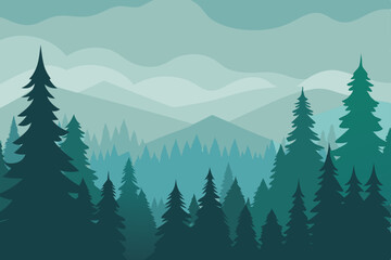 Fototapeta premium vector illustration of a forest
