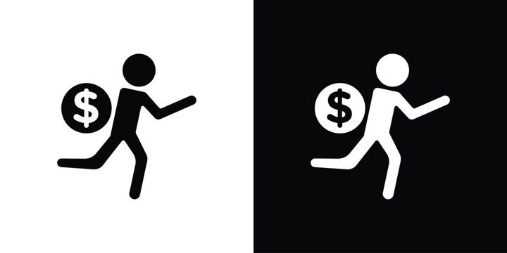 Robbery icon of a flat style vector
