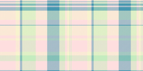 Underwear fabric plaid seamless, cultural background vector check. Stylish texture pattern tartan textile in light and cyan colors.