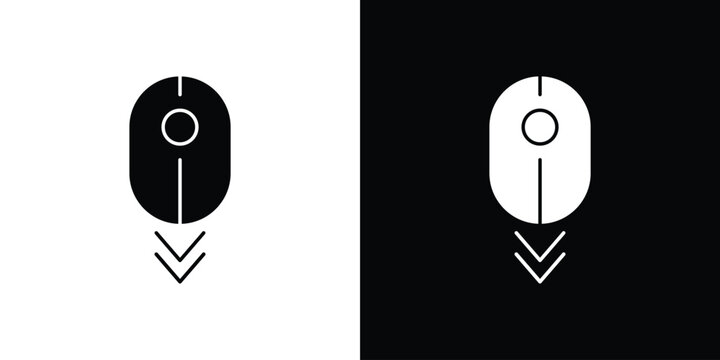Scroll down computer mouse icon of a flat style vector
