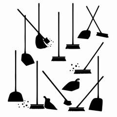 Broom and dustpan cleaning house tools
