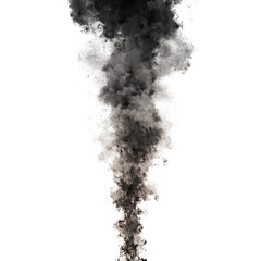 Abstract Grey and Black Smoke Plume Rising Against a Dark Background Dramatic Swirling Vapor Texture