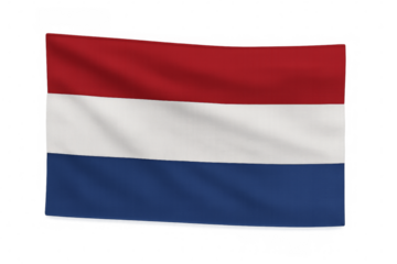 Netherlands flag waving with transparent background