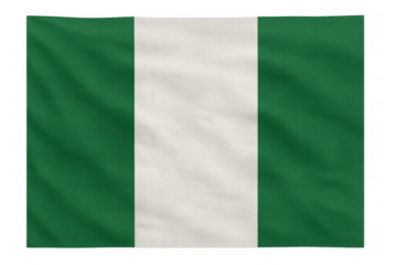 Flag of nigeria waving on transparent background